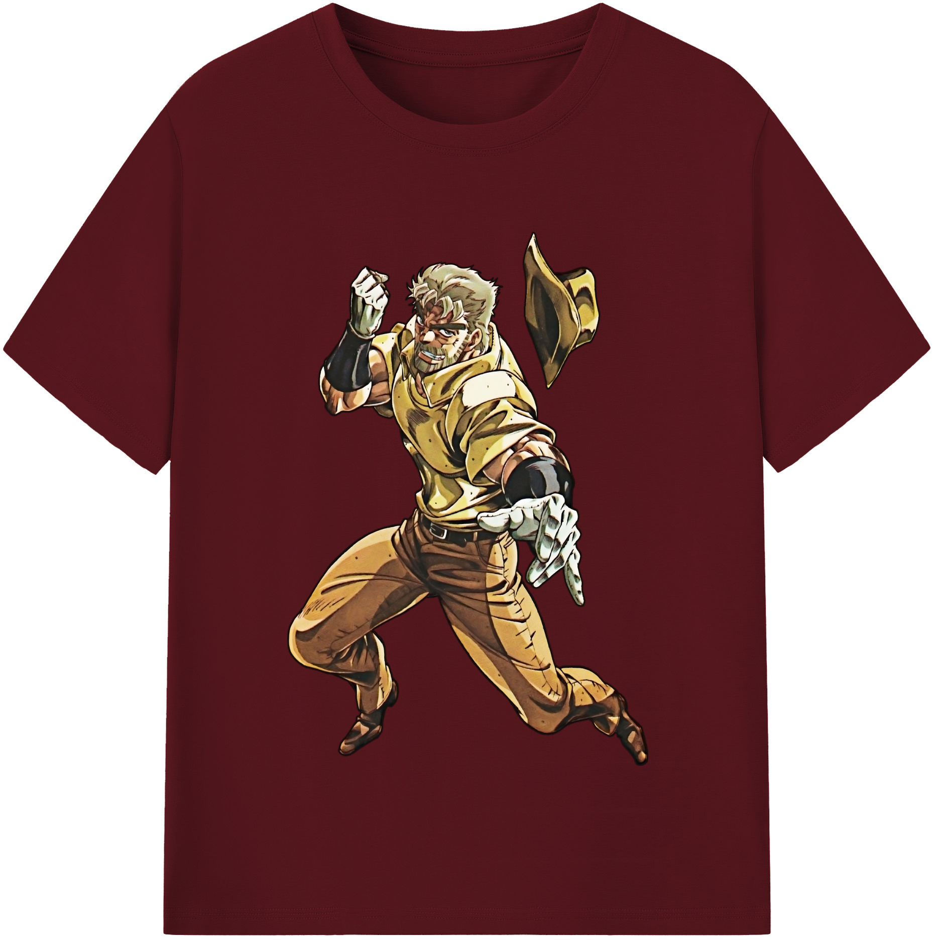 （画像用） ジョジョの奇妙な冒険 ジョセフ?ジョースター JoJo's Bizarre Adventure Joseph Joestar 綿100％半袖Tシャツ（フロントプリント）